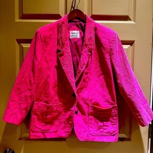 Vintage Kathy Davis corduroy HOT pink blazer